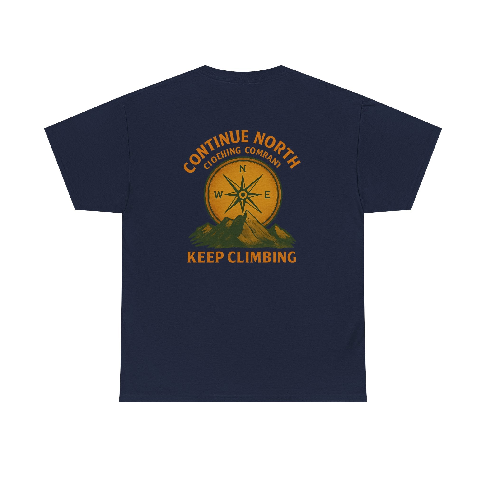 Adventure-Inspired Unisex Heavy Cotton Tee - 'Continue North' Keep Climbing Design