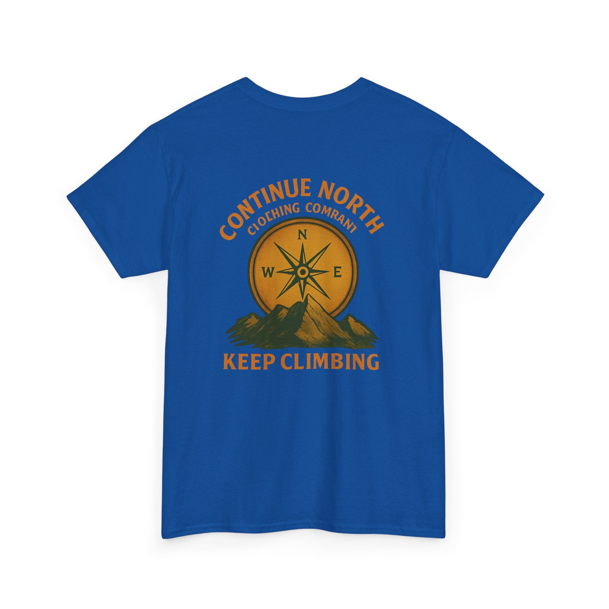 Adventure-Inspired Unisex Heavy Cotton Tee - 'Continue North' Keep Climbing Design