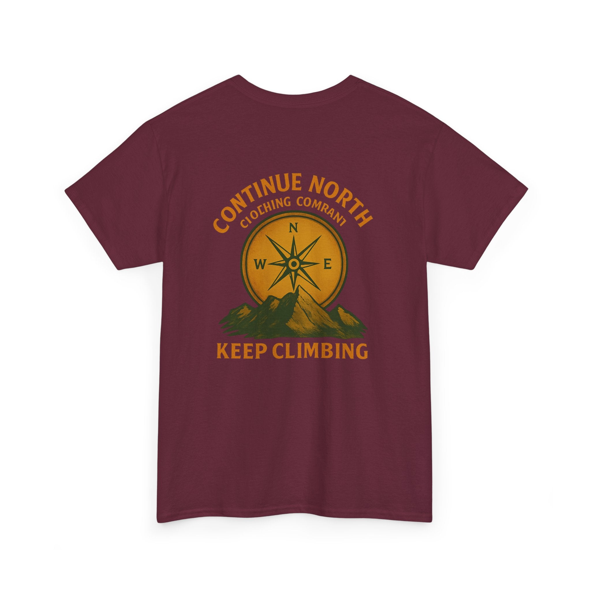Adventure-Inspired Unisex Heavy Cotton Tee - 'Continue North' Keep Climbing Design