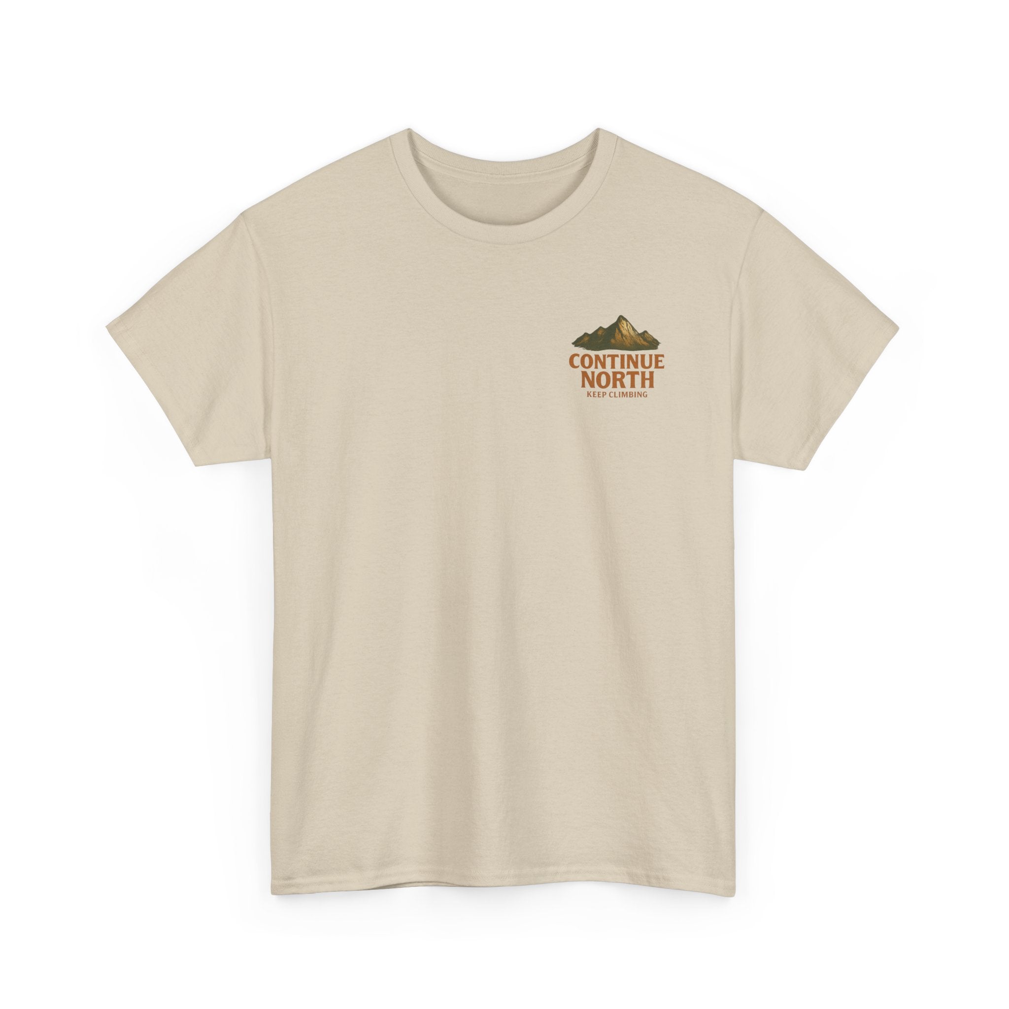 Adventure-Inspired Unisex Heavy Cotton Tee - 'Continue North' Keep Climbing Design