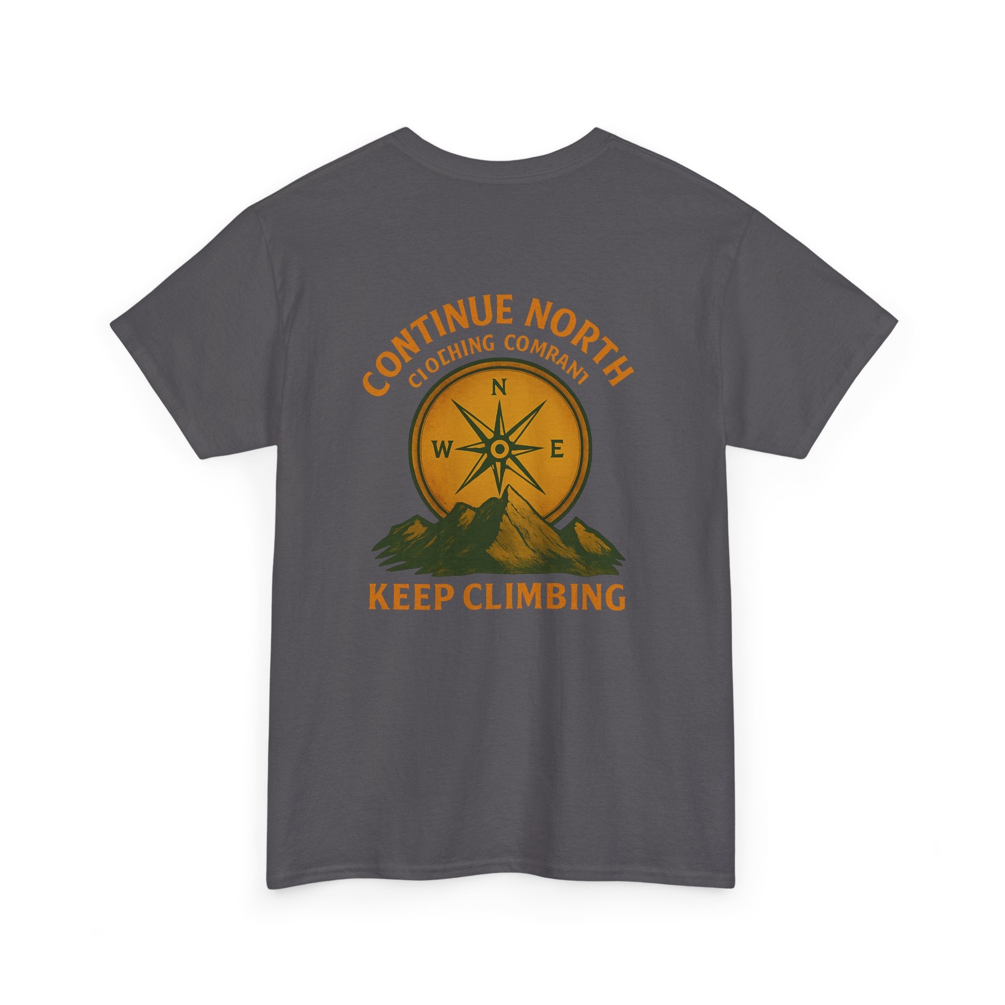 Adventure-Inspired Unisex Heavy Cotton Tee - 'Continue North' Keep Climbing Design