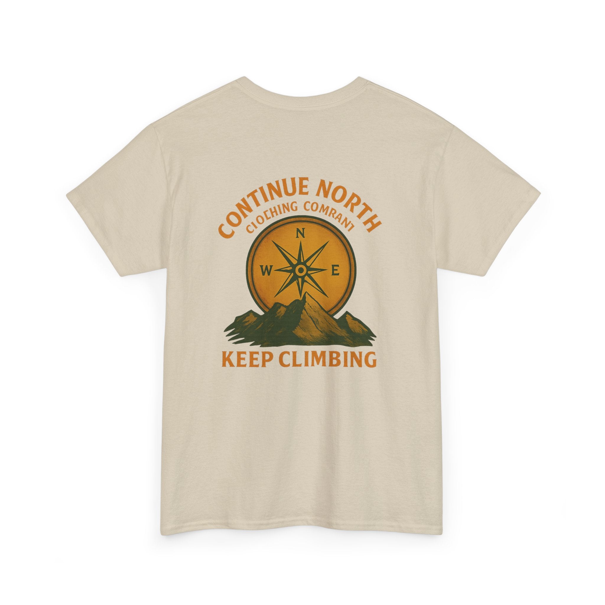 Adventure-Inspired Unisex Heavy Cotton Tee - 'Continue North' Keep Climbing Design