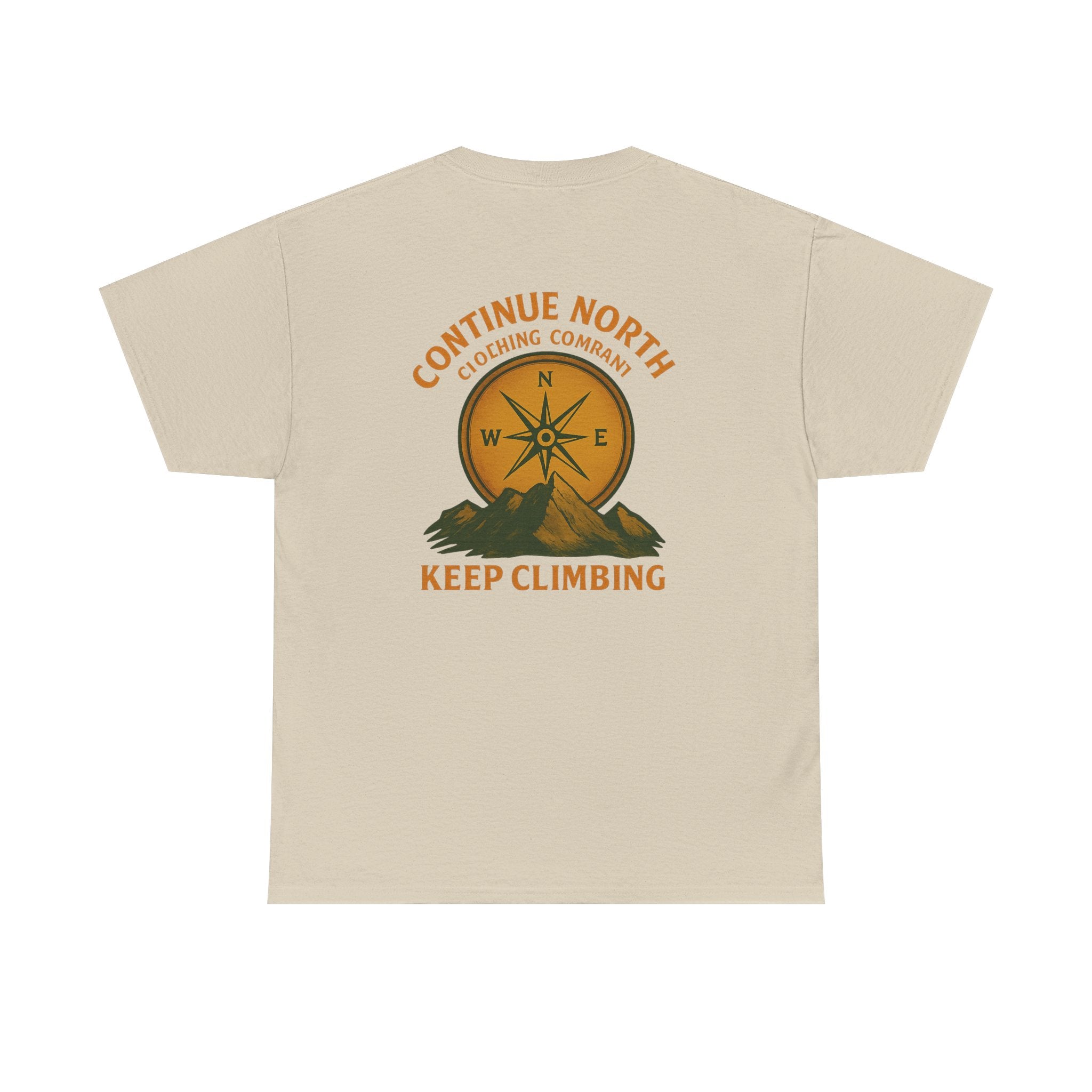 Adventure-Inspired Unisex Heavy Cotton Tee - 'Continue North' Keep Climbing Design