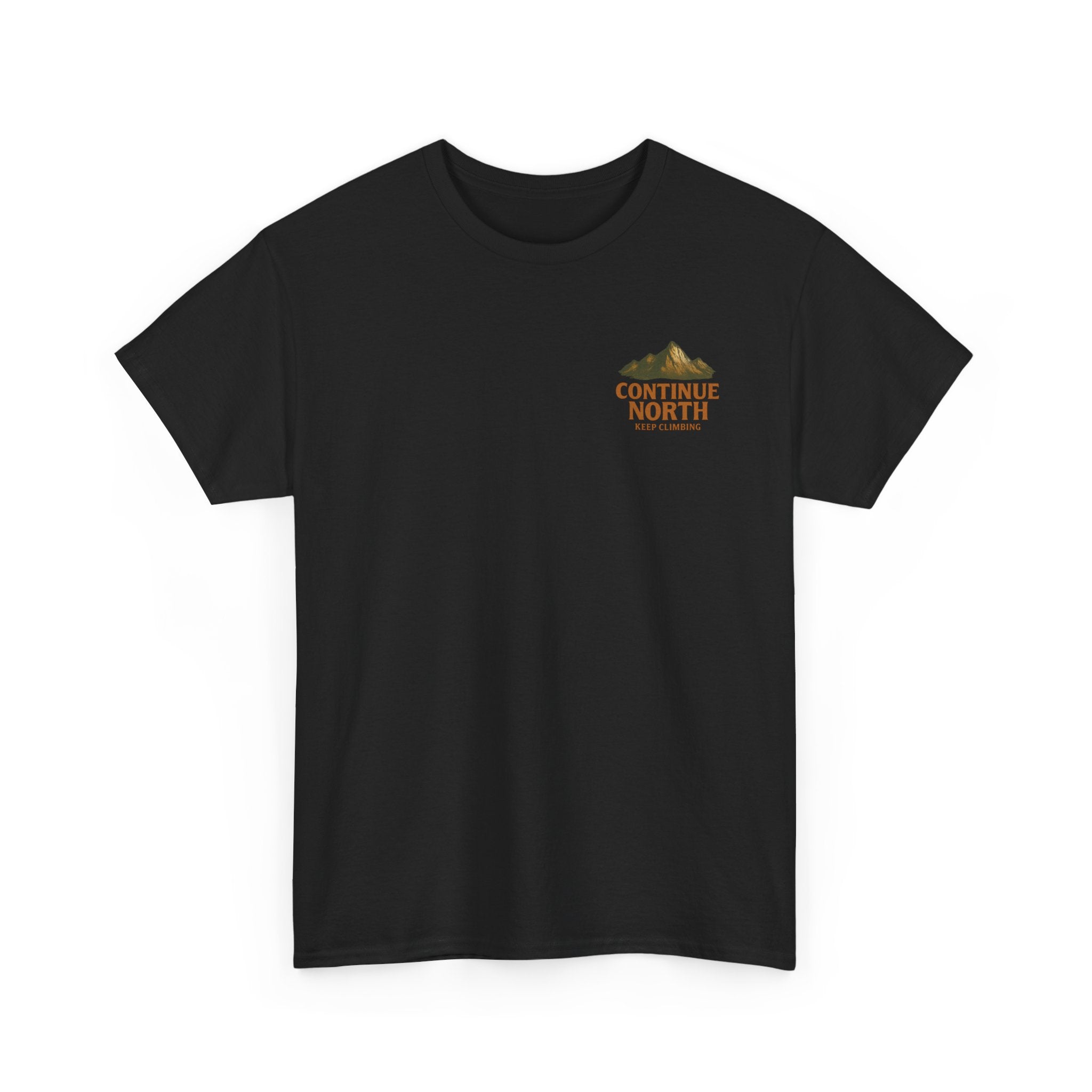 Adventure-Inspired Unisex Heavy Cotton Tee - 'Continue North' Keep Climbing Design