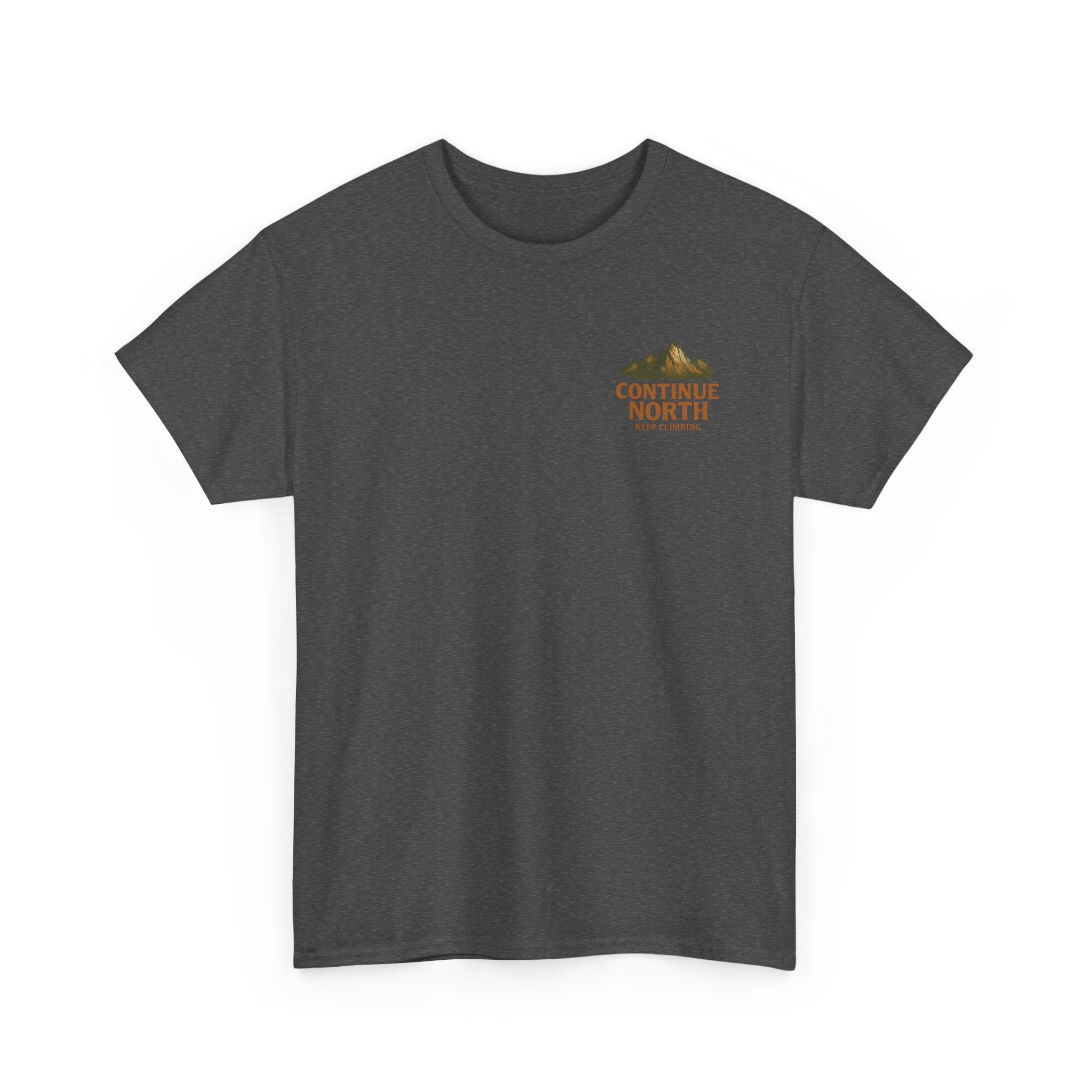 Adventure-Inspired Unisex Heavy Cotton Tee - 'Continue North' Keep Climbing Design