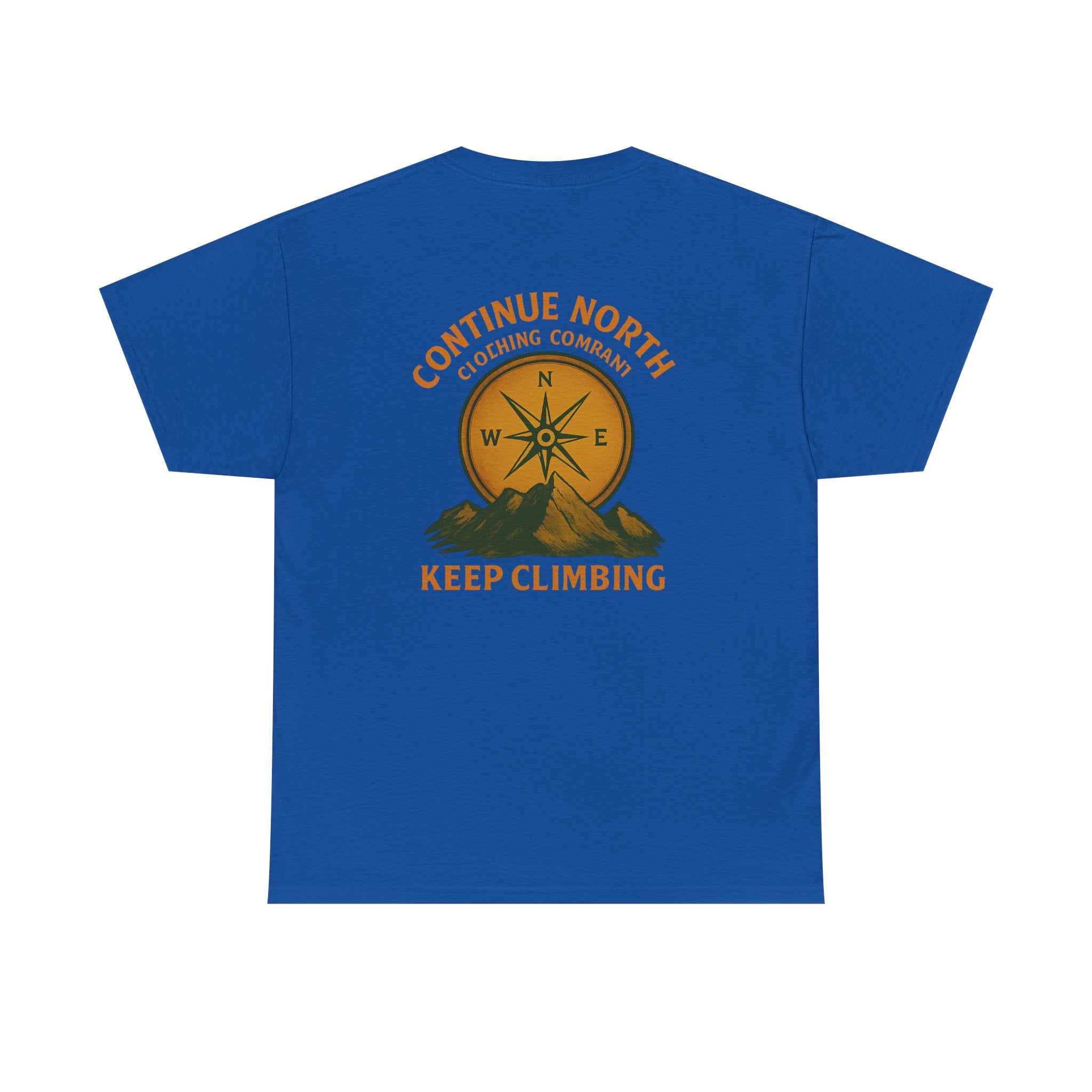 Adventure-Inspired Unisex Heavy Cotton Tee - 'Continue North' Keep Climbing Design