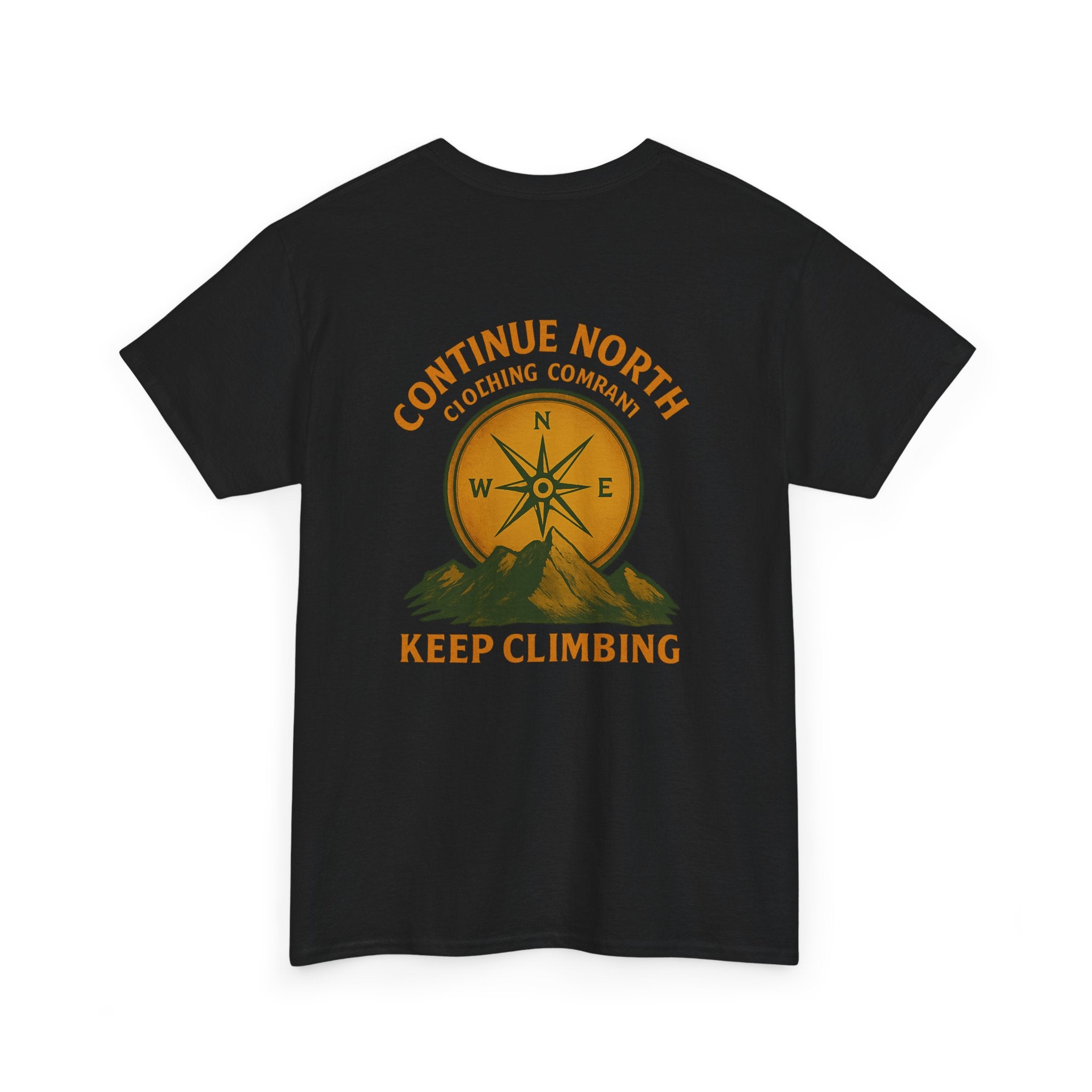 Adventure-Inspired Unisex Heavy Cotton Tee - 'Continue North' Keep Climbing Design