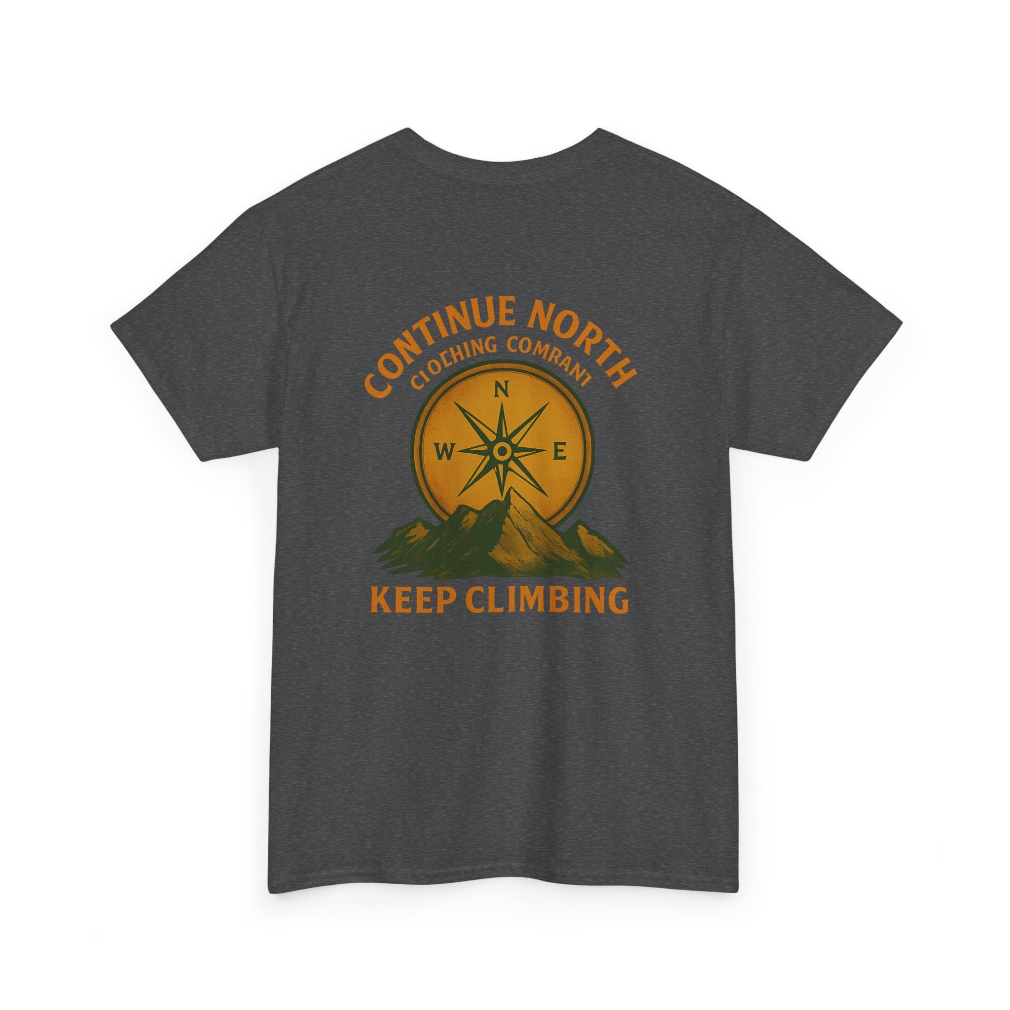Adventure-Inspired Unisex Heavy Cotton Tee - 'Continue North' Keep Climbing Design