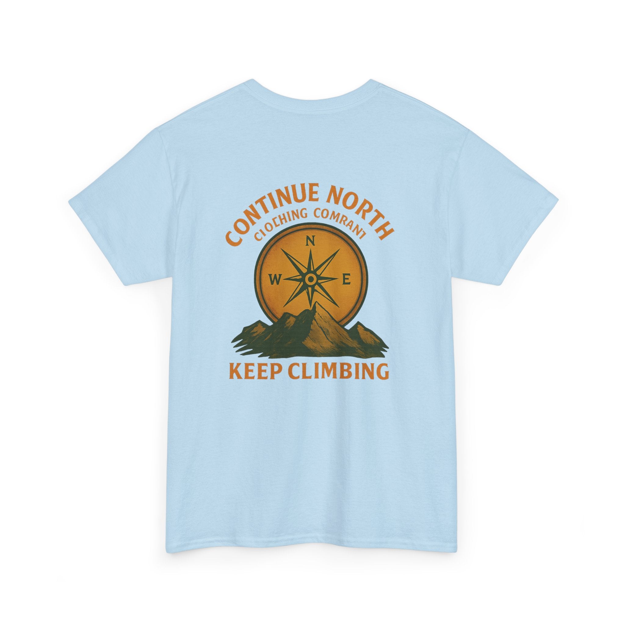 Adventure-Inspired Unisex Heavy Cotton Tee - 'Continue North' Keep Climbing Design