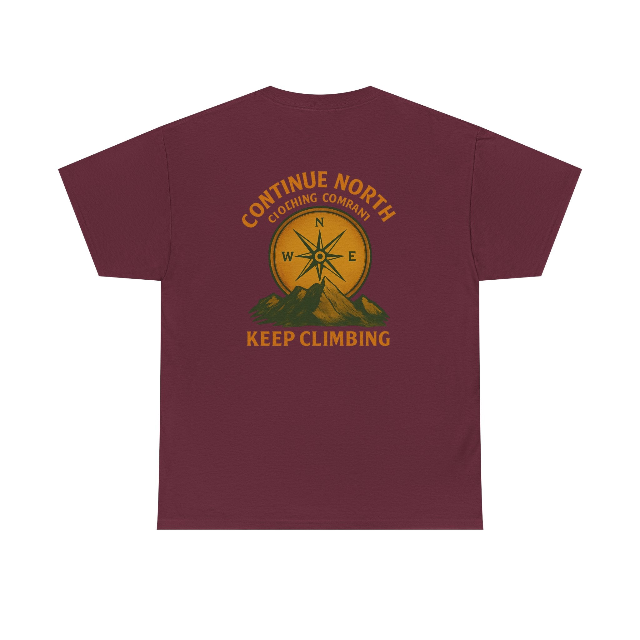 Adventure-Inspired Unisex Heavy Cotton Tee - 'Continue North' Keep Climbing Design