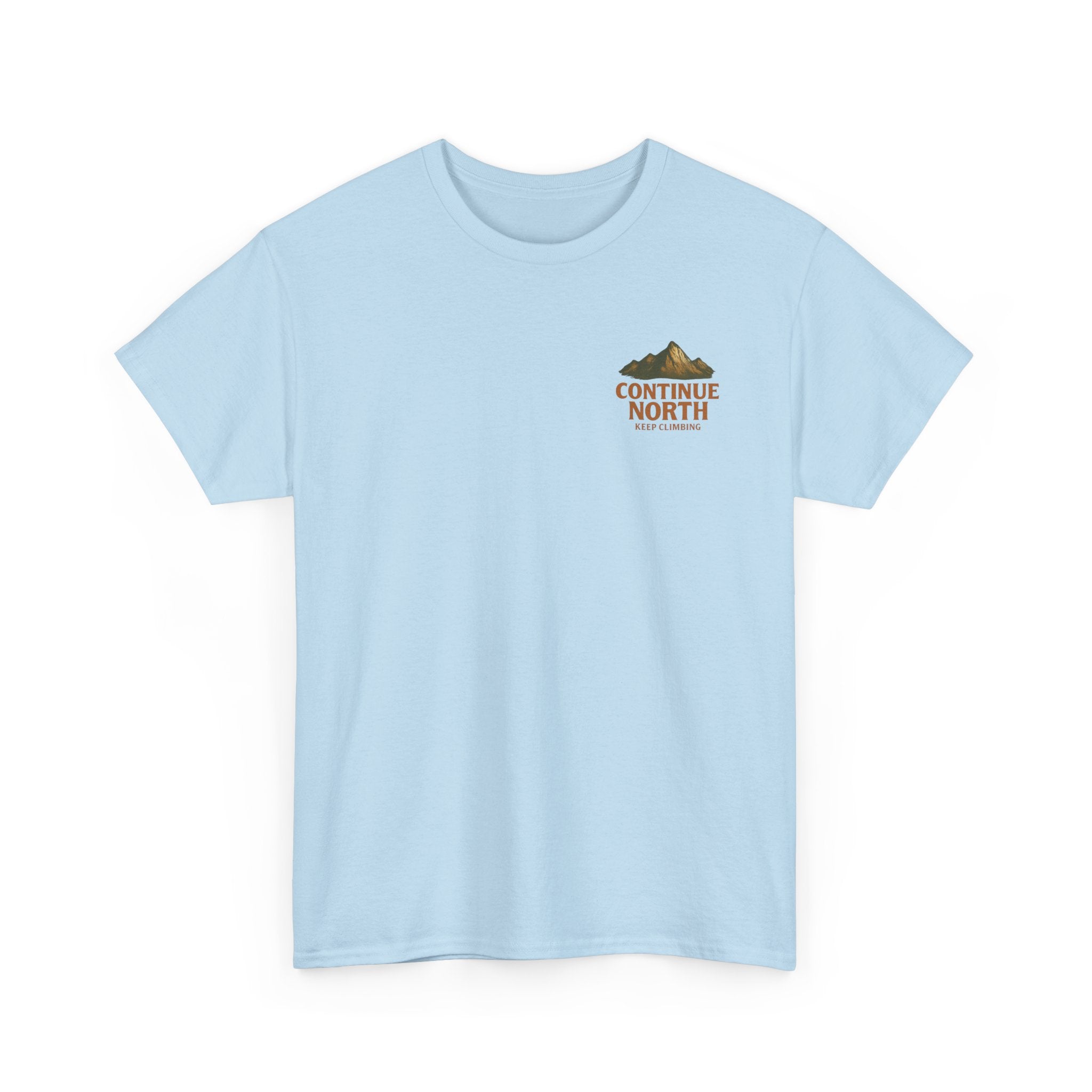 Adventure-Inspired Unisex Heavy Cotton Tee - 'Continue North' Keep Climbing Design