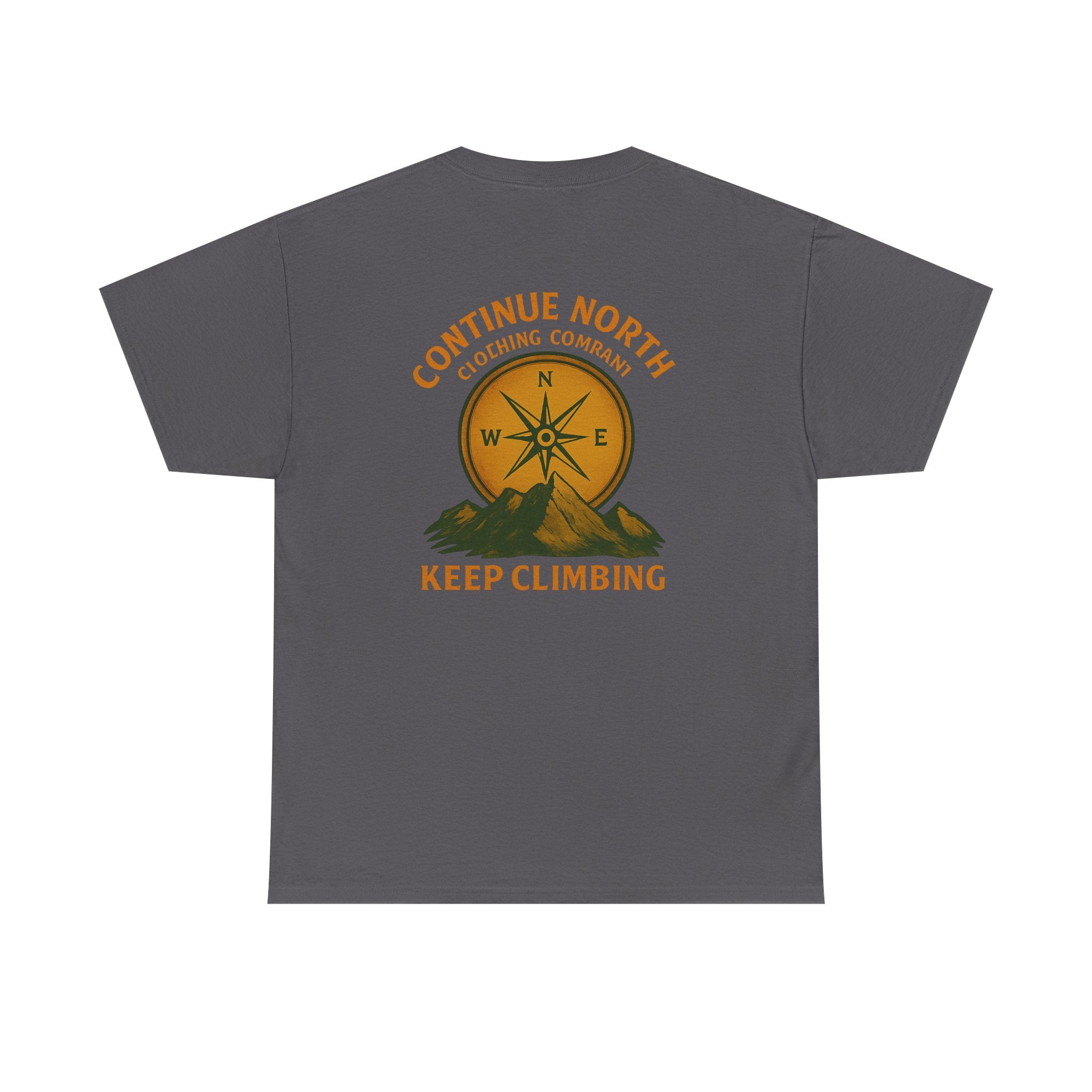 Adventure-Inspired Unisex Heavy Cotton Tee - 'Continue North' Keep Climbing Design