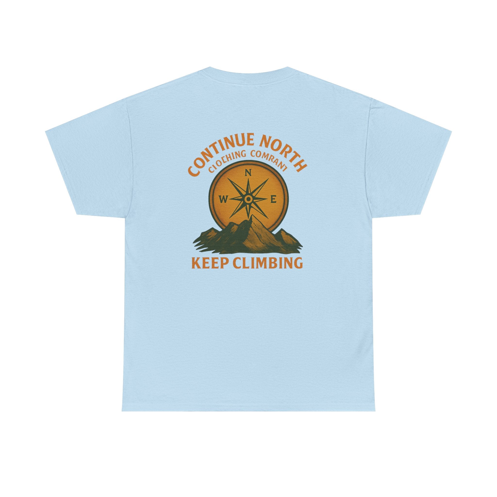 Adventure-Inspired Unisex Heavy Cotton Tee - 'Continue North' Keep Climbing Design