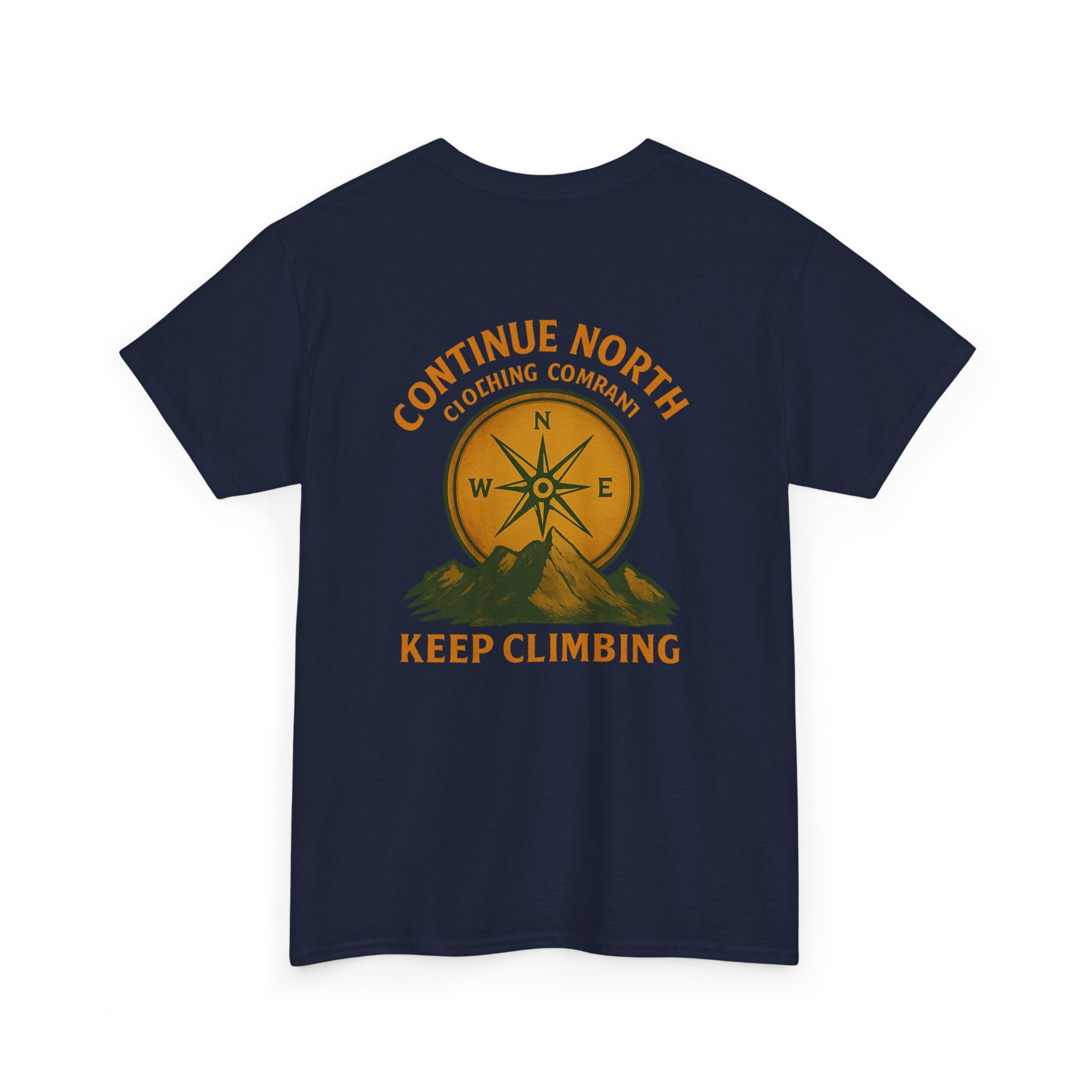Adventure-Inspired Unisex Heavy Cotton Tee - 'Continue North' Keep Climbing Design