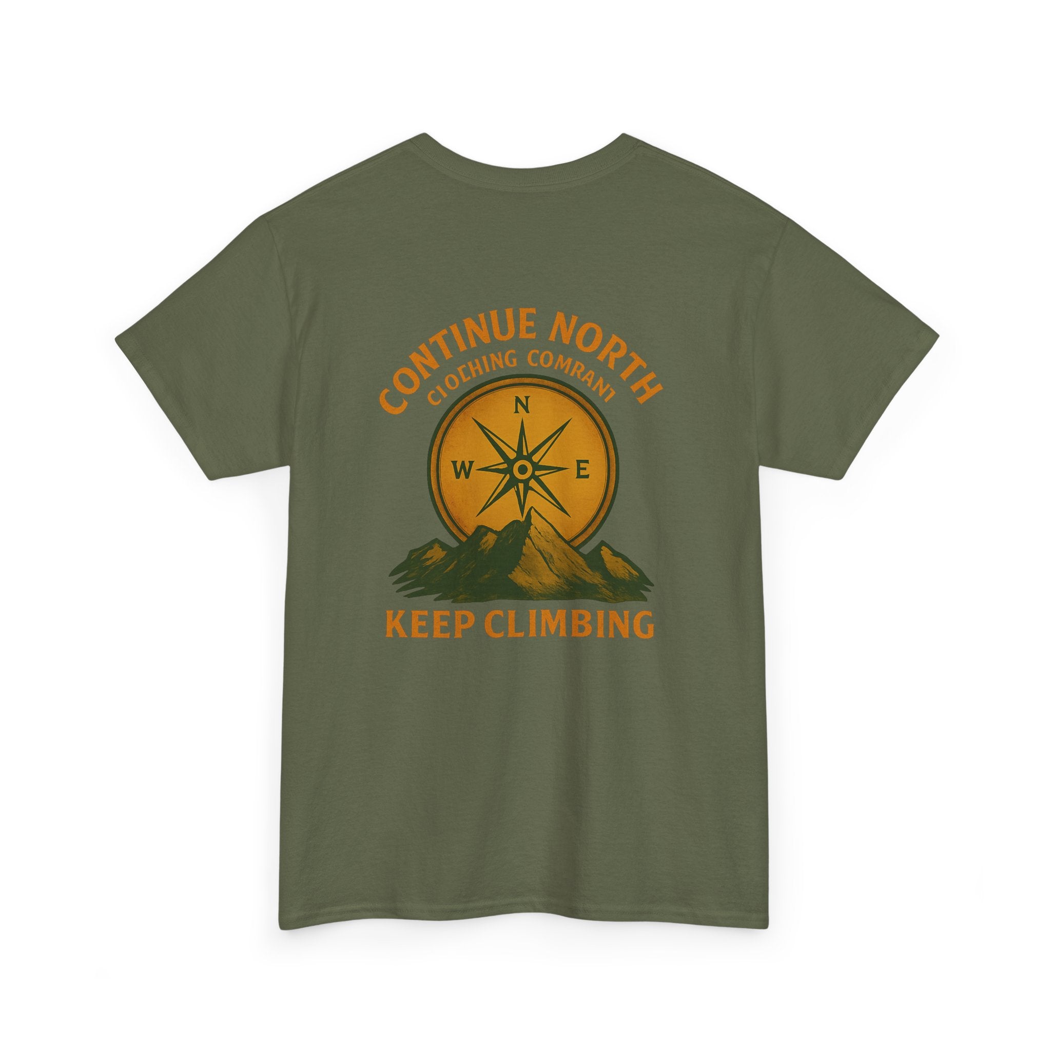 Adventure-Inspired Unisex Heavy Cotton Tee - 'Continue North' Keep Climbing Design