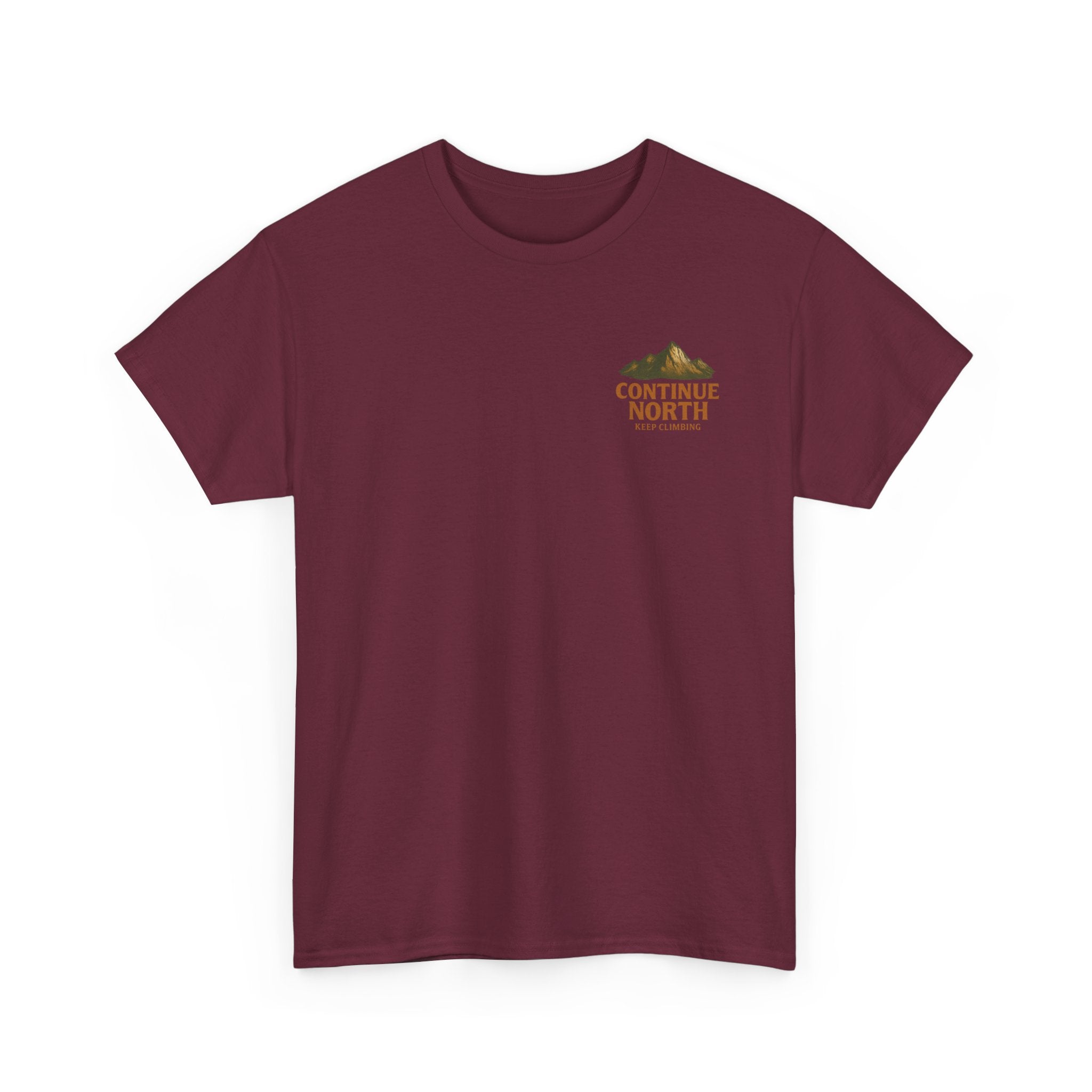 Adventure-Inspired Unisex Heavy Cotton Tee - 'Continue North' Keep Climbing Design