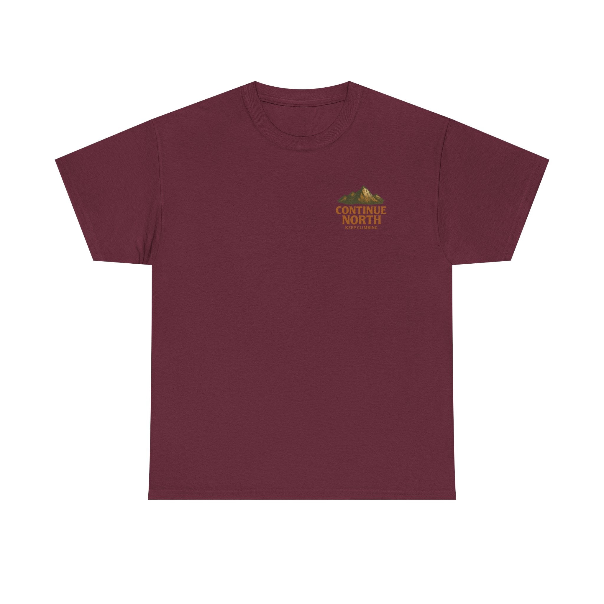 Adventure-Inspired Unisex Heavy Cotton Tee - 'Continue North' Keep Climbing Design