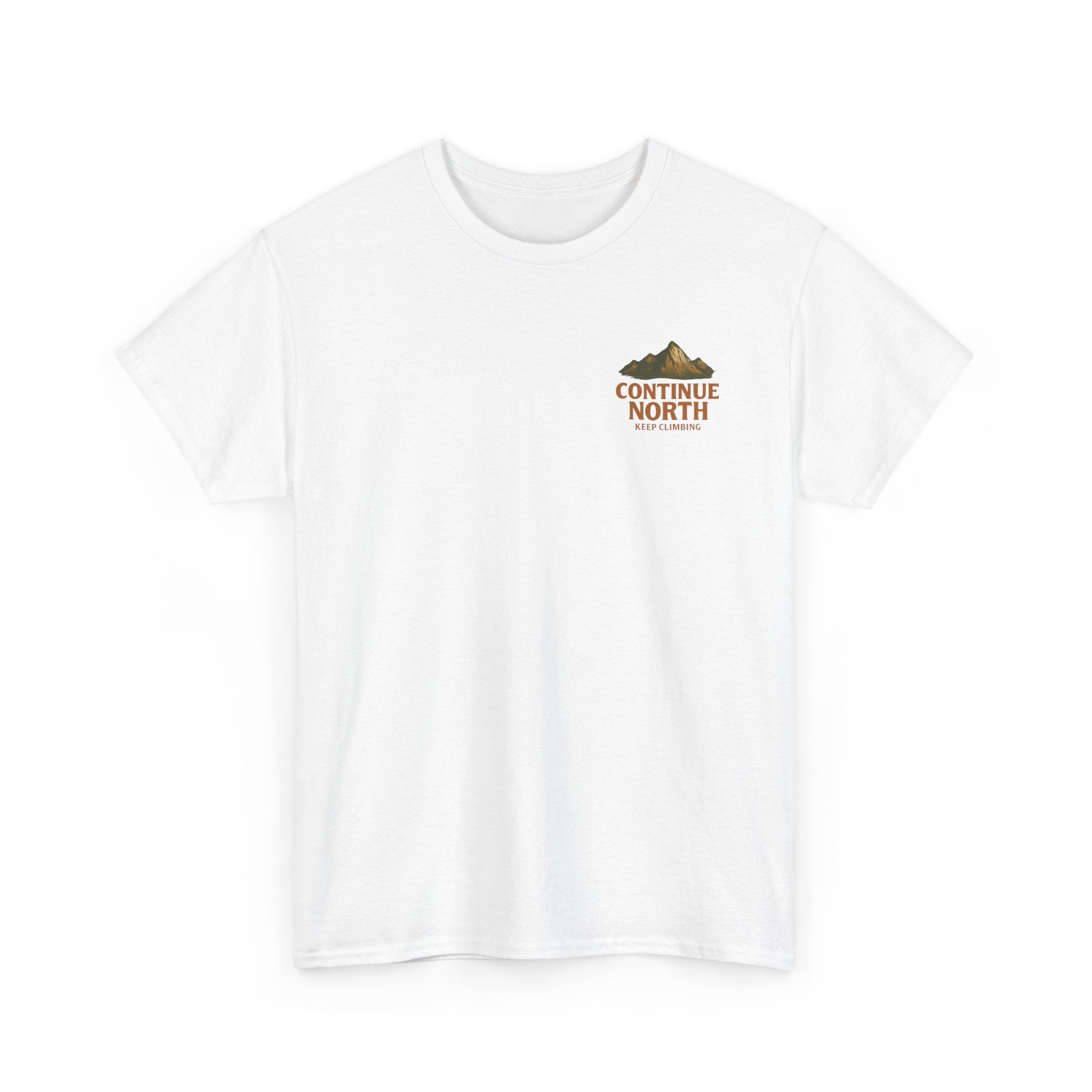 Adventure-Inspired Unisex Heavy Cotton Tee - 'Continue North' Keep Climbing Design