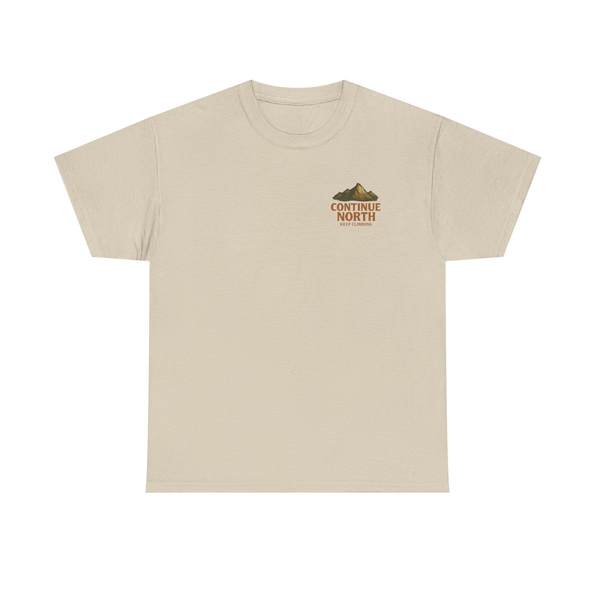 Adventure-Inspired Unisex Heavy Cotton Tee - 'Continue North' Keep Climbing Design