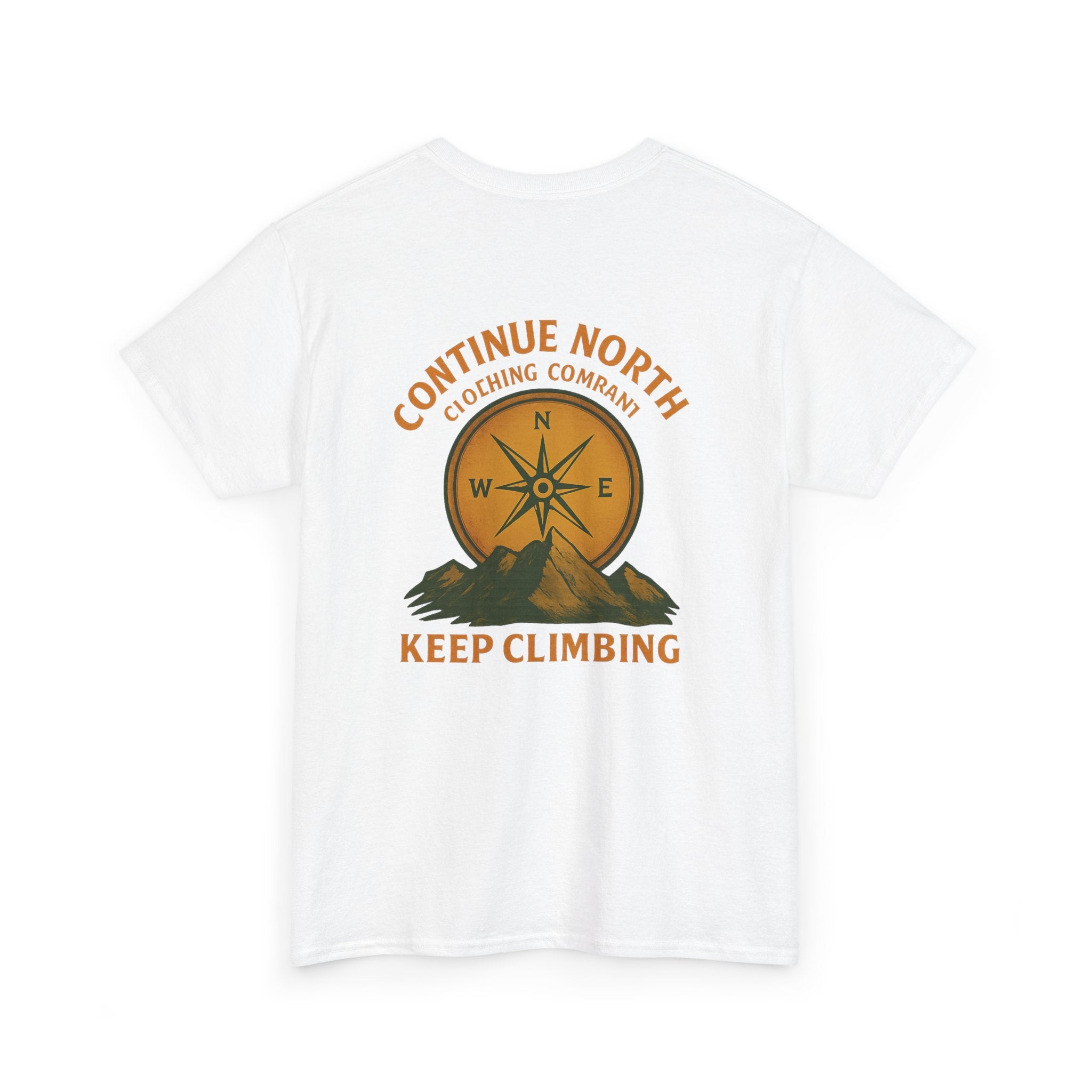 Adventure-Inspired Unisex Heavy Cotton Tee - 'Continue North' Keep Climbing Design