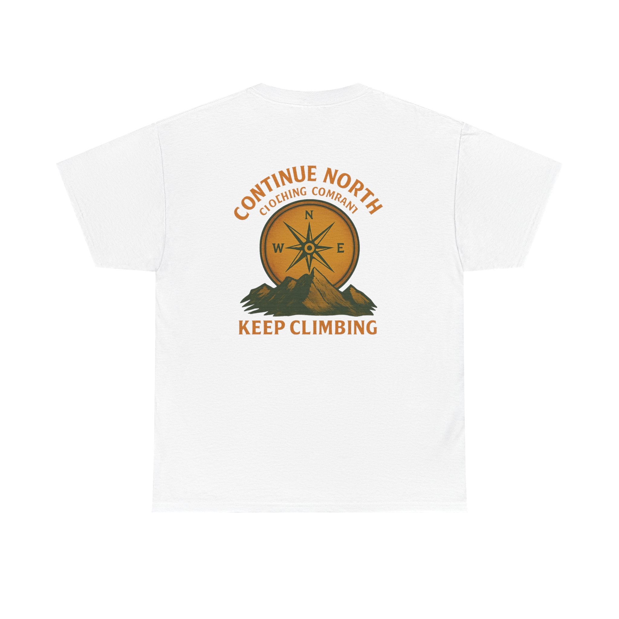 Adventure-Inspired Unisex Heavy Cotton Tee - 'Continue North' Keep Climbing Design
